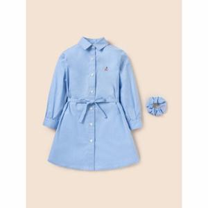 (현대hmall) BEANPOLE KIDS  옥스포드 신학기 셔츠형 원피스헤어슈슈 세트  스카이 블루 (BI4171G02Q)
