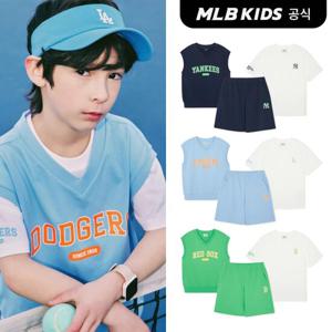 [MLB키즈]24SS 바시티 3PCS 베스트 반팔 세트 7AS1V0343