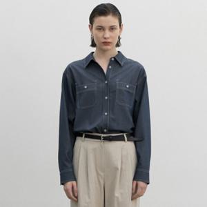 나인 OEN STITCH POINT OVERFIT SHIRT_S BL4185