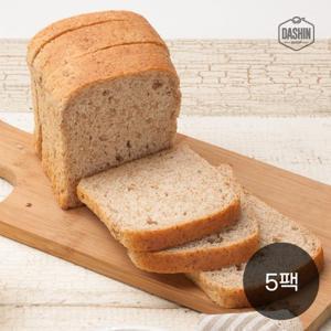 [다신샵] 당일제빵 천연발효 통밀빵 식빵 5팩 / 발아통밀 수제 비건빵