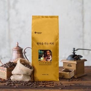 맥널티 행복을 주는 커피 분쇄 원두 1kg + 여과지 100매(2~3인용)