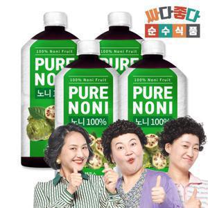 순수식품 NFC 착즙 노니 4병(4000ML) 노니원액 착즙주스 노니주스