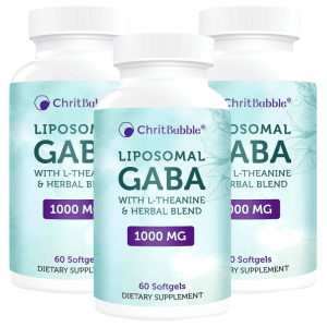 ChritBubble 리포좀 가바 GABA 1000mg 60캡슐 3개 테아닌