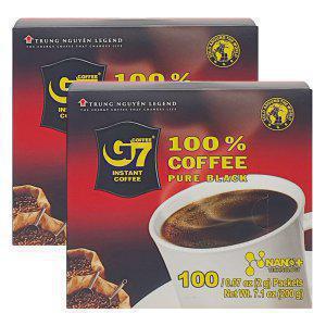 G7 베트남 퓨어블랙 커피 케이스 100Tx2개 사무실 진한 무설탕 커피믹스