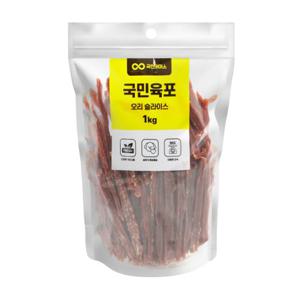 국민육포 오리슬라이스 1kg 애견 강아지 간식 육포