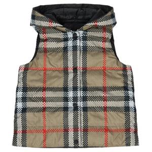 버버리키즈 체크 후드 양면 패딩 조끼 OAKLEE GILET 8069443 A71