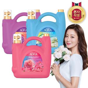 AURA 생화캡슐 초고농축 섬유유연제 용기 5.5L x 1개 (피오니로즈/프레시릴리/자스민머스크 택1)