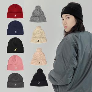 캉골 비니 2978BC K4460SM 남녀공용 아크릴 풀온 꽈배기 방울 컬러 모자 겨울