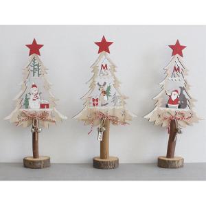 크리스마스 우드 미니트리 공간 3p 산타 성탄절분위기 영어유치원 어린이집 겨울장식 츄리 파티용품