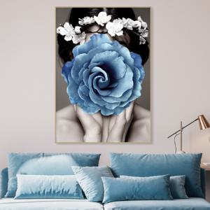  하루애디자인  북유럽 블루 여인 그림 모던 감성 포스터 액자 거실 카페 미용실 네일샵 소품 벽 인테리어
