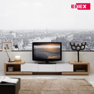  에넥스  ExL8 1700 2600 쳔연무늬목 슬라이딩 거실장 확장형 네츄럴 블랙 TV스탠드