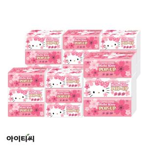 헬로키티 팝업티슈 벚꽃에디션 110매 3개×6팩 총18개