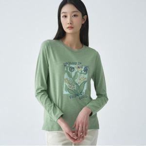 [지센][추가할인] 여성 플라워 슬럽 긴팔 티셔츠 LCTSO221