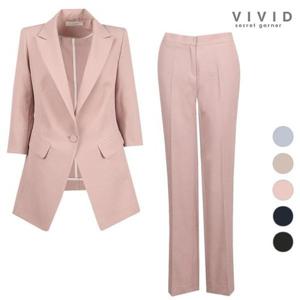 [비비드시크릿가너]VIVID SET 여성 여름 마터치 정장자켓+정장팬츠 세트