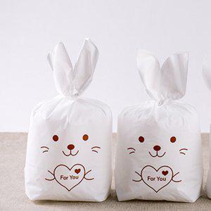 토끼 귀 모양 선물 봉투(2호) 10장 보자기 비닐 포장지 기프트 구디백 간식 과자 어린이