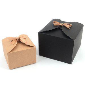 미니 종이 선물상자 포장 박스 리본 블랙 크라프트지 답례품 떡 쿠키 초콜렛 핸드메이드