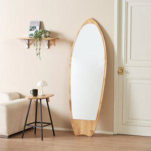 서핑보드 모양 전신 거울 1800 고무나무 원목 대형 스탠딩 인테리어 매장