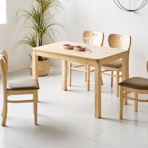 4인용 우드 테이블 의자 풀세트 1150x750 원목 식탁 무늬목 스퀘어