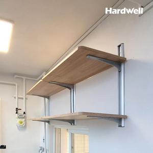 하드웰  하드웰 시스템 벽선반 2단 세탁실 벽걸이 원목