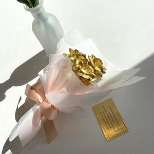 한정수량 / 24k 금장미 3송이 미니꽃다발 +고급 쇼핑백증정(+금보장카드)