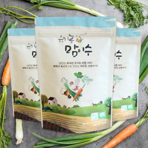 먹놀잼 유기농 맘이수 10개입 X 3팩 국내산 채수 이유식 재료 국물 육수 팩 티백