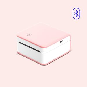 샌디마로 핑크색 라벨기 미니 휴대용 스티커 포토 메모지 라벨프린터