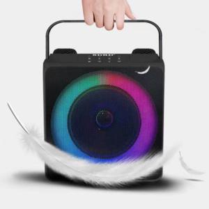 머레이코리아  레인보우 블루투스 노래방 듀얼 마이크 스피커 미니 가정용 휴대용 LED 무선 Rainbow