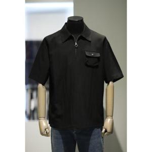 (신상품) BON 24S/S 블랙 포켓포인트 집업 아노락 반팔 티셔츠 (BN4MBA676 BK)