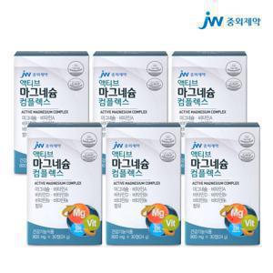  JW중외제약  액티브 마그네슘 비타민B 비타민D 30정 6개