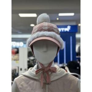 (정품) 비티알 골프 여성 겨울 퍼 진주 핑크 방울 캡 모자 BUC8711W