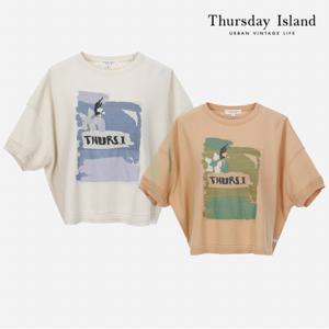 [Thursday Island] 플라워 페인트 인타샤 풀오버(T224MSW303W)