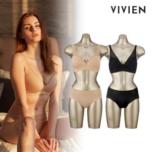 비비안 스킨핏 컴팩트 노와이어 브라팬티 여자속옷세트 4종