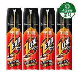 해피홈 바퀴벌레 살충제 제로바퀴 에어로솔 500ml 4개