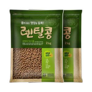 갈색 렌틸콩 4kg (2kgx2봉) 렌즈콩