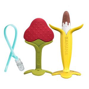 앙쥬 치발기 선물세트7 (초코바나나+딸기+집게홀더) 신생아 아기 치아발육기 장난감