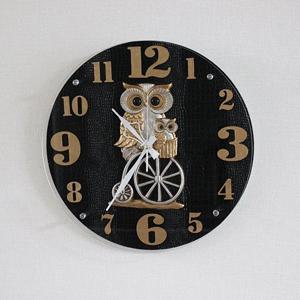 자전거부엉이대형벽시계(블랙)