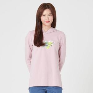 [지센]여성 플로럴 플리츠 후드 티셔츠 LCTSM224_PK