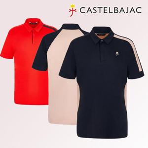 [까스텔바작]남성 골프웨어 냉감 배색 폴로티 반팔 카라티 여름 골프티 셔츠