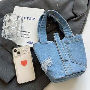 [라일리] Rly 데님 토트백 (약22x16x12cm) 미니가방 여성 핸드백
