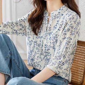 머핀[6380]-7부 소매 꽃무늬 셔츠