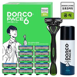 도루코 페이스6스타일 면도세트 2호(면도기+날 11입+폼 74ml)/6중날