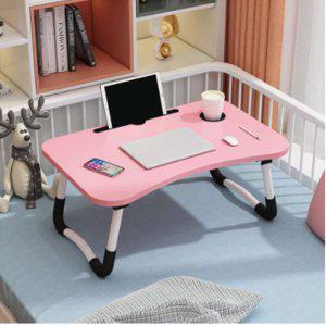 좌식책상 접이식 핑크 재택근무책상 침대밥상 베드테이블
