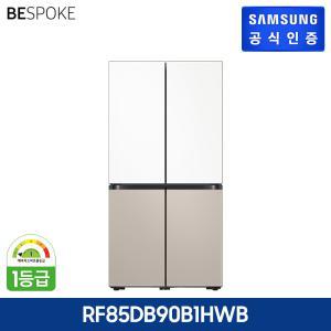 [4도어/875L/1등급] 비스포크 냉장고 새틴화이트+새틴베이지 [RF85DB90B1HWB]