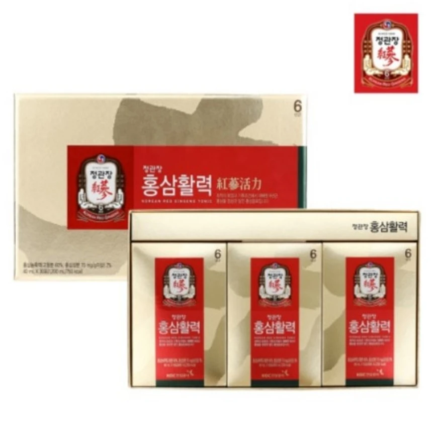 정관장 홍삼활력 40ml x 30포 + 쇼핑백 한국인삼공사 6년근 국내산홍삼