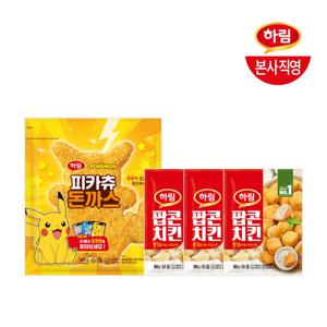 CJ단독피카츄 돈까스 500g+팝콘치킨180g 3봉
