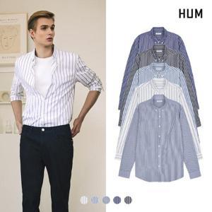 [HUM][HUM]유니) 포플린 스트라이프 셔츠(FHNSCSL701P)