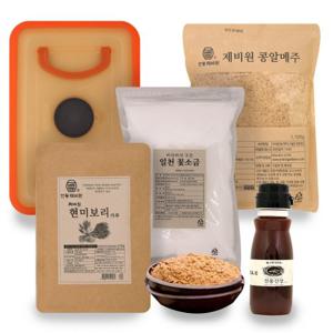 [안동제비원] 된장만들기 세트 3.5kg (메주,정제염,현미보리가루,생수,씨간장,보관통)