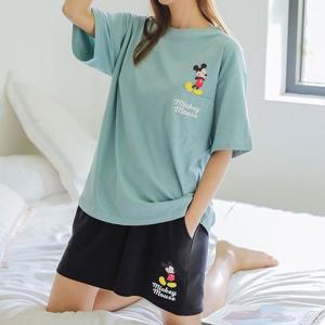 [버블돌](디즈니정품) 뒷짐미키 투피스 여성 여름파자마 잠옷 홈웨어 상하세트