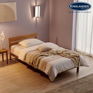 잉글랜더 아델라 고무나무 통깔판 원목 침대(매트제외-SS)