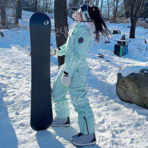 스노우보드복점프수트  여성 겨울 방한 보드복 스키복 슈트 일체형 두꺼운 방수 방풍 따뜻한